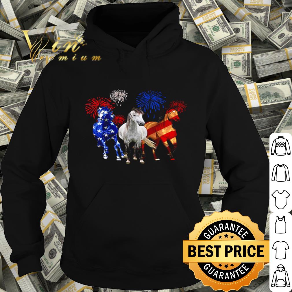 Fireworks Horses American Flag 4th Of July Independence Day shirt