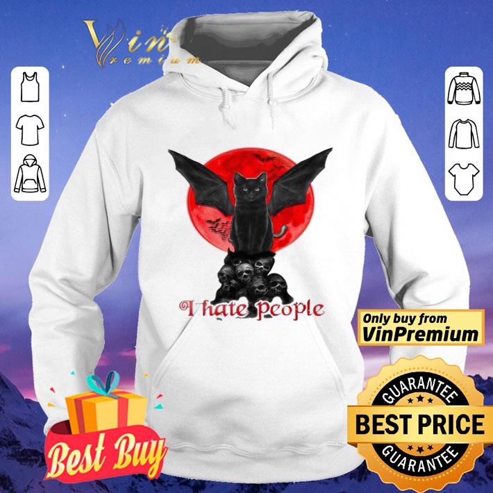 c0b88421 bat and black cat moon skull i hate people shirt 4 - Bat And Black Cat Moon Skull I Hate People shirt