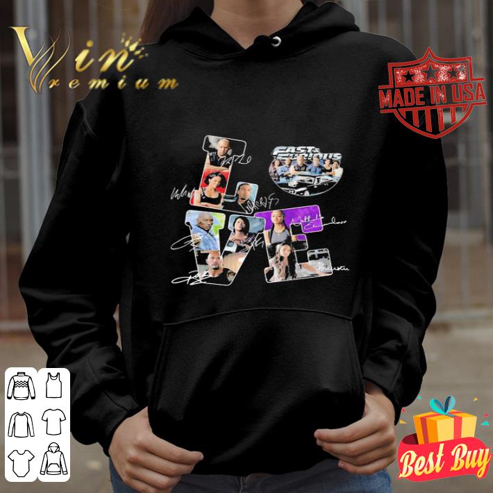 Love Fast And Furious Movies All Character Signatures shirt