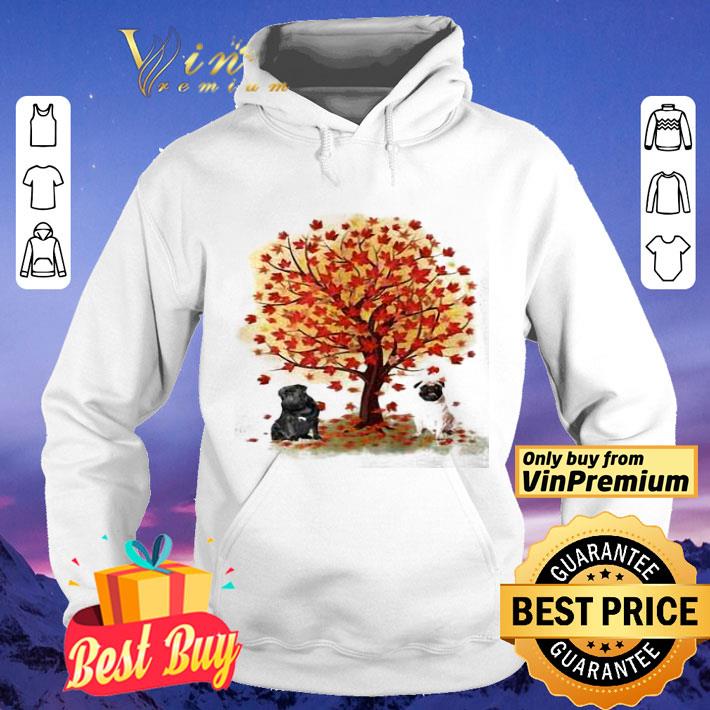 Pugs Autumn Leaf Tree shirt