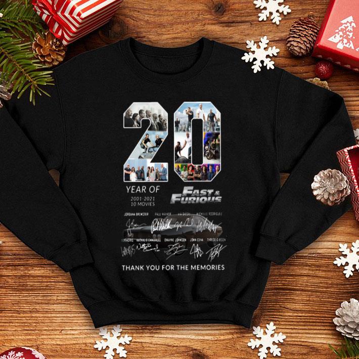 20 Year Of Fast And Furious Thank You For The Memories Signatures shirt