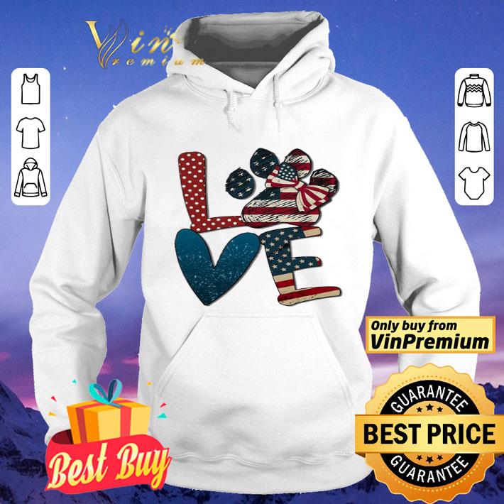 Independence Day love dog paw shirt