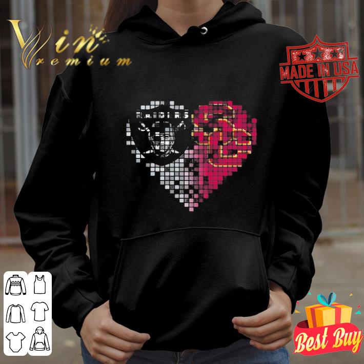Love Oakland Raiders And USC Trojans Logo shirt