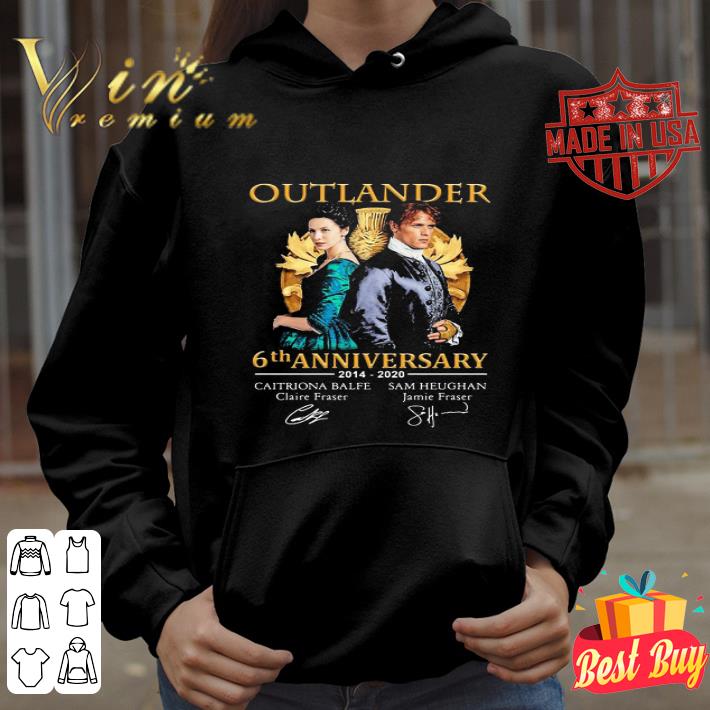 Outlander 6th Anniversary 2014 2020 Signatures Caitriona Balfe Sam Heughan shirt