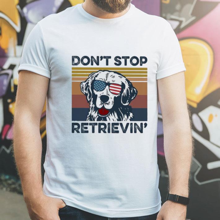Vintage Golden Retriever Don’t Stop Retrievin American Flag shirt