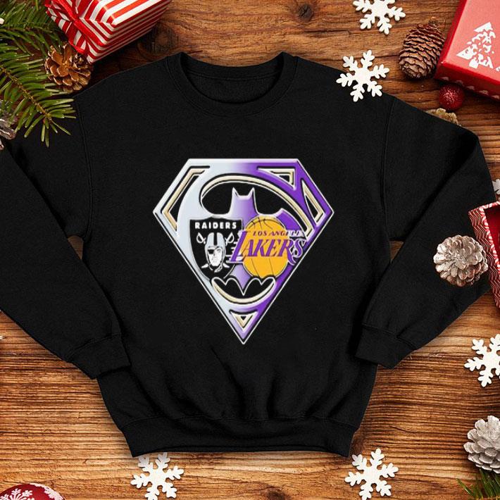Superman Oakland Raiders And Los Angeles Lakers shirt
