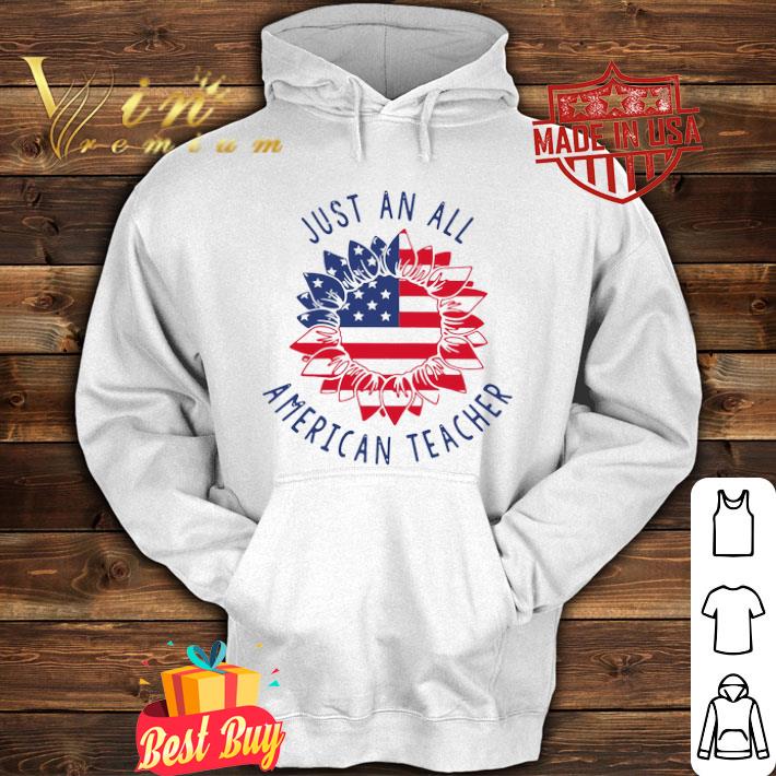 Just an all American Teacher American flower shirt