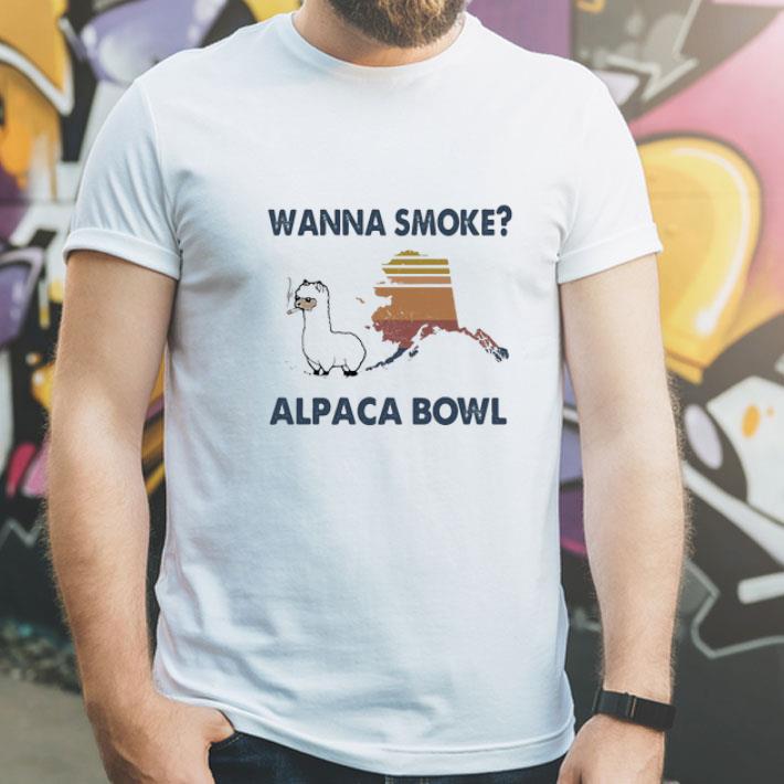 Vintage Llama Wanna Smoke Alpaca Bowl Alaska Map shirt 02b14f3b vintage llama wanna smoke alpaca bowl alaska map shirt 4 - Vintage Llama Wanna Smoke Alpaca Bowl Alaska Map shirt