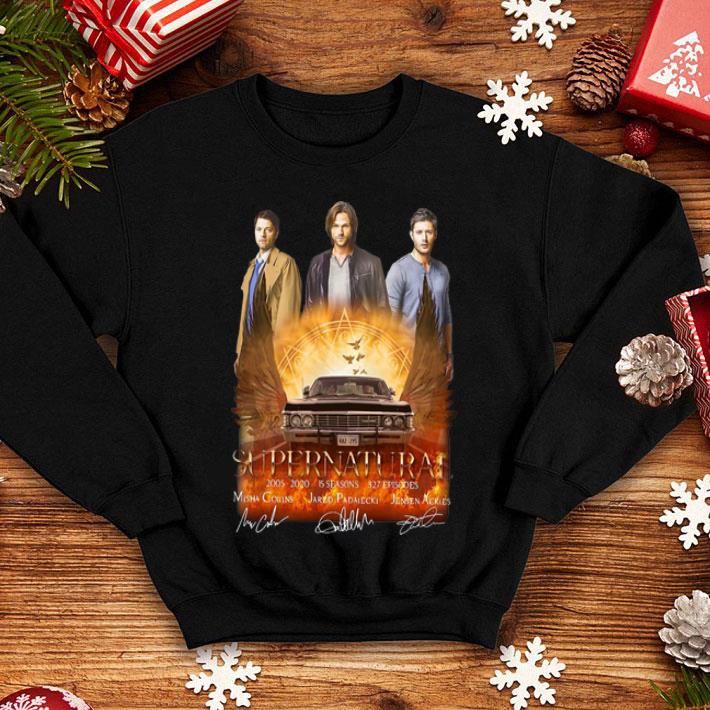 Supernatural 15 Seasons 327 Episodes 2005-2020 Signatures shirt 1 Supernatural 15 Seasons 327 Episodes 2005-2020 Signatures shirt