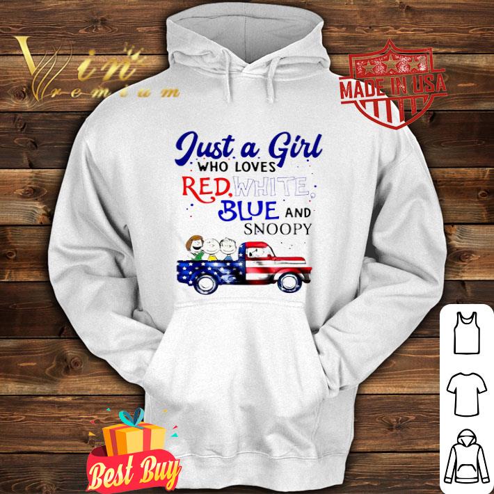 Just A Girl Who Loves Red White Blue And Snoopy America 4th Of July shirt