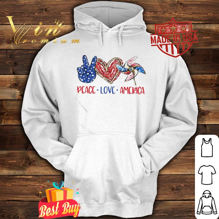 Peace Love Pinwheel American Flag Independence Day shirt