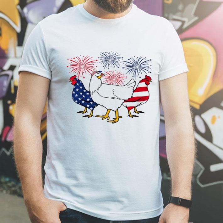 Firework Chicken America Flag Independence Day shirt