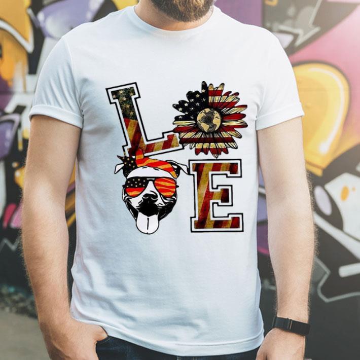 0db31e8d love pitbull sunflower american flag shirt 4 - Love Pitbull Sunflower American Flag shirt