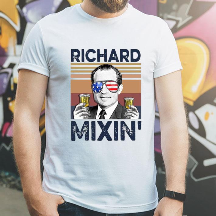 Vintage Richard Mixin’ Drink Beer American Flag shirt