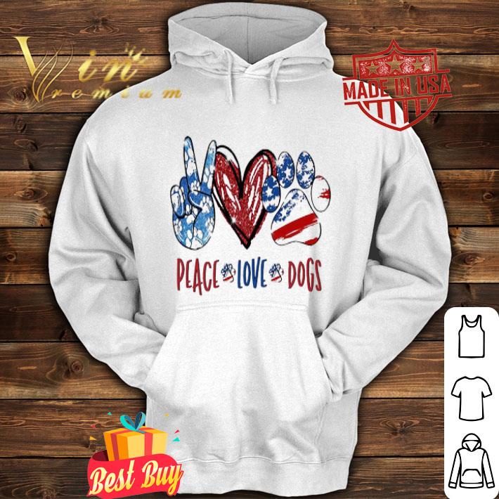 Peace Love Dogs Paw American Flag shirt