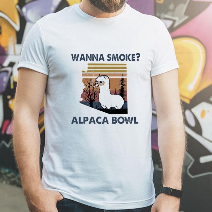 Vintage Llama Wanna Smoke Alpaca Bowl Arizona Map shirt