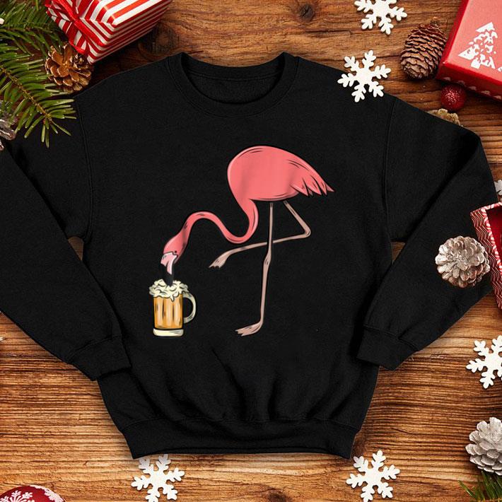 Pink Flamingo Drinking Beer Shirt