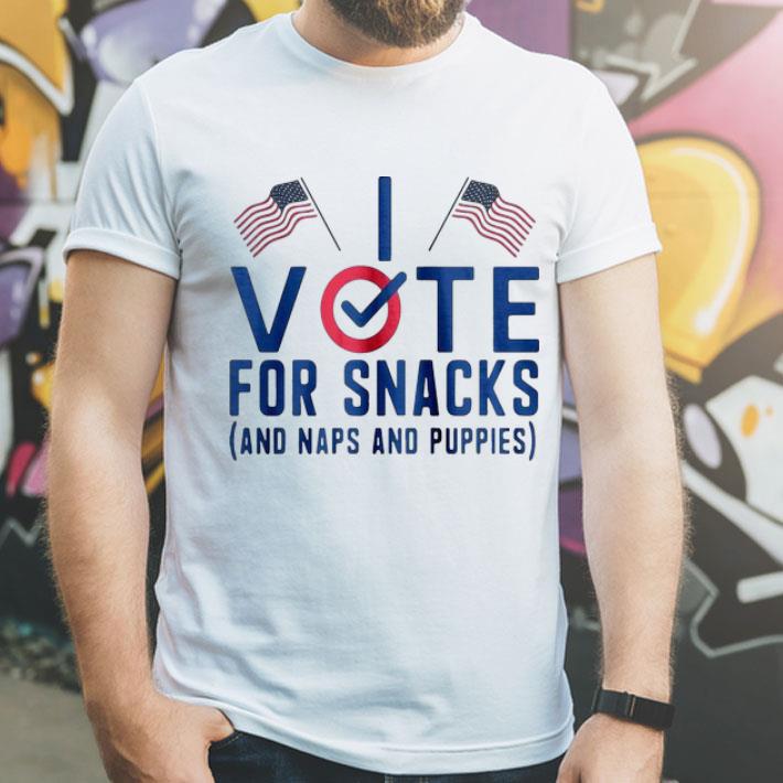 American Flag Vote For Snacks And Naps And Puppies Independence Day shirt