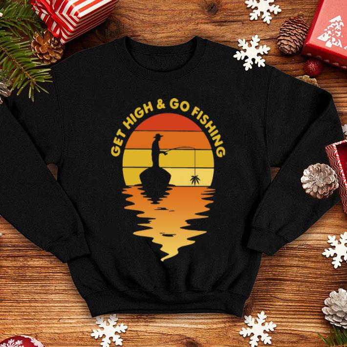 Vintage Get High And Go Fishing Sunset shirt