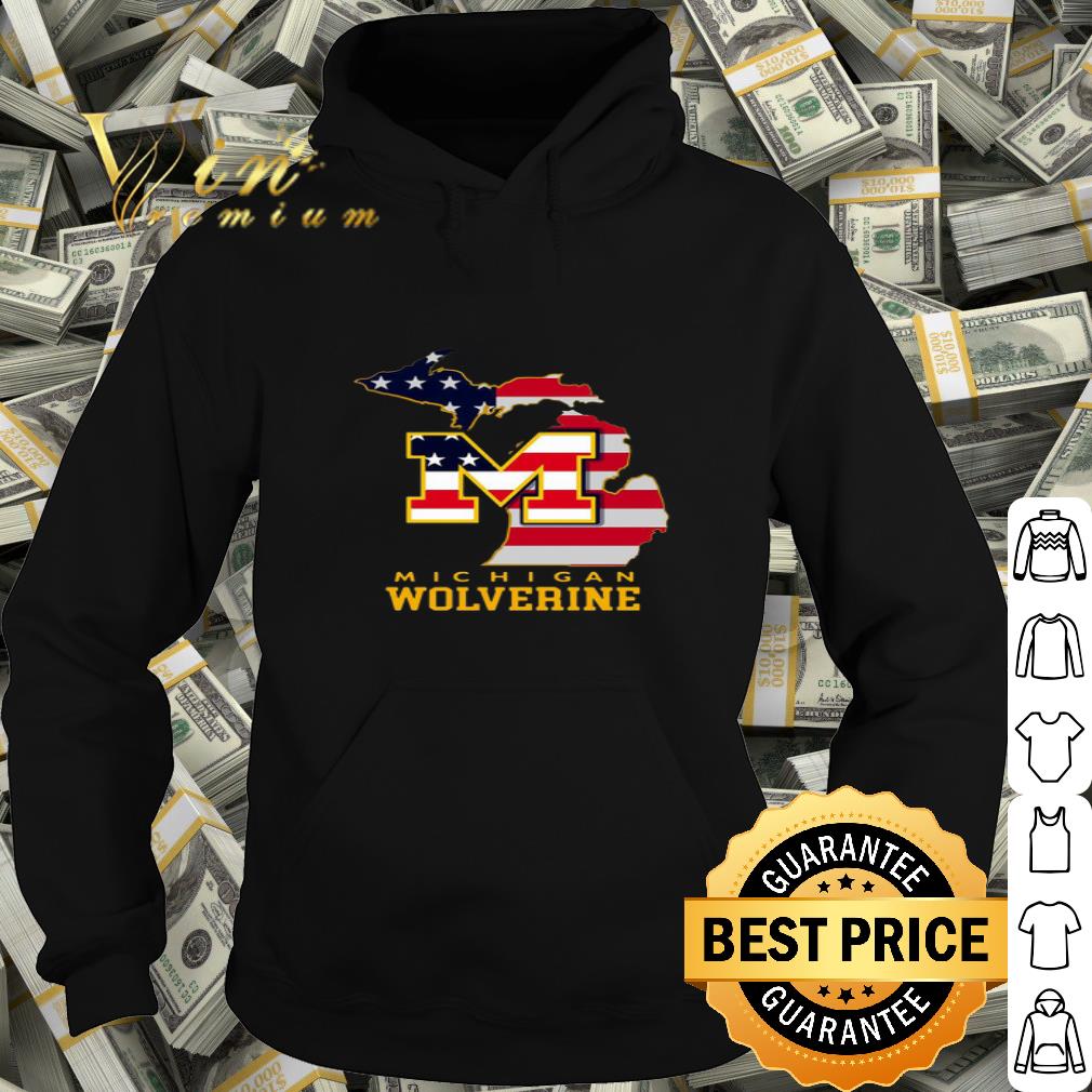 18441f76 map michigan wolverines american flag shirt 4 - Map Michigan Wolverines American Flag shirt
