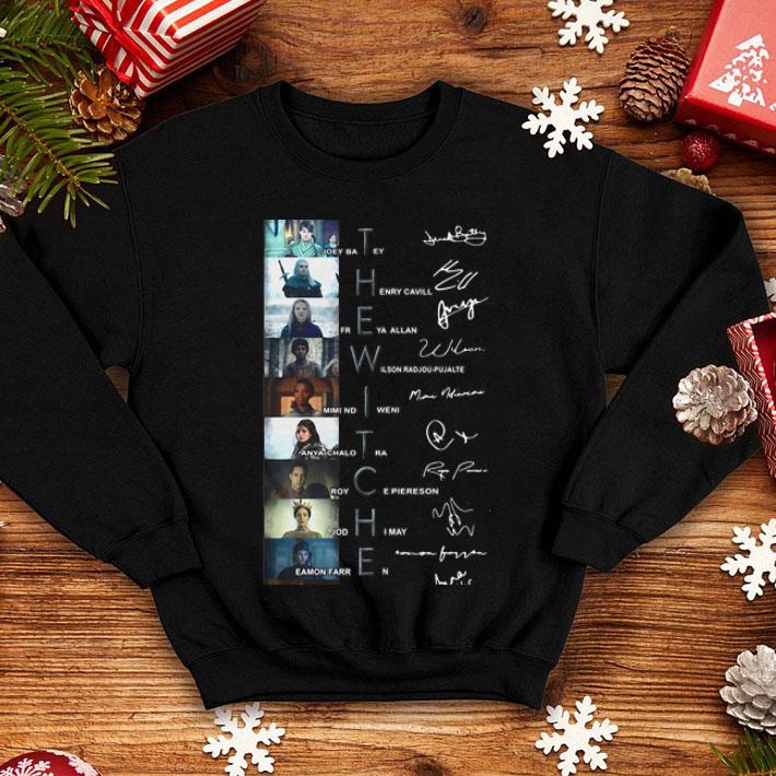 The Witcher Characters Joey Batey Henry Cavill Freya Allan Signatures shirt 1 The Witcher Characters Joey Batey Henry Cavill Freya Allan Signatures shirt