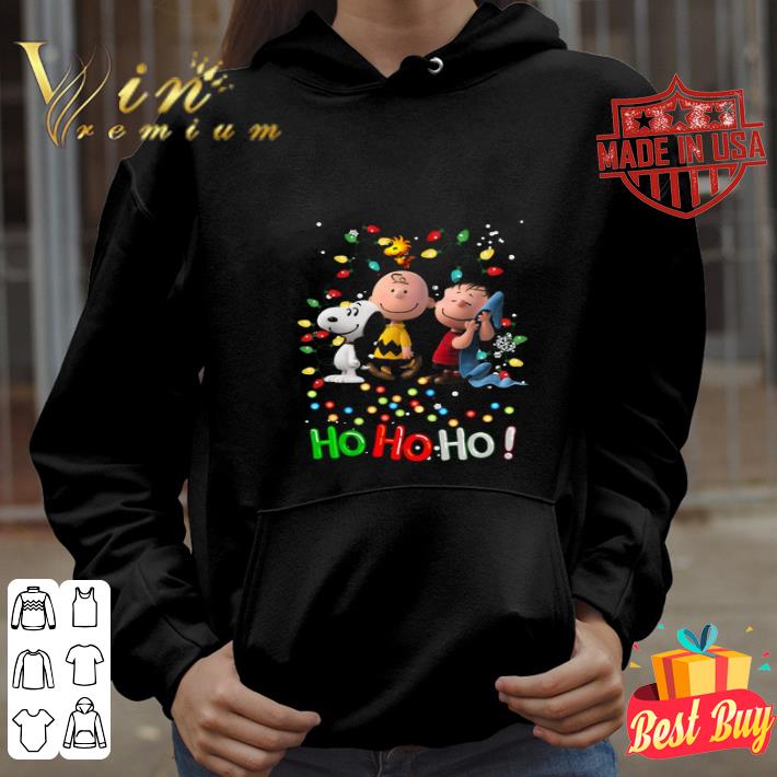 Peanuts Characters Snoopy Charlie Brown Ho Ho Ho Christmas shirt