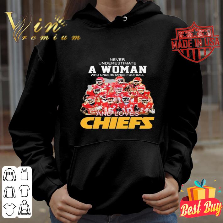 Never Underestimate A Woman Who Understands Kansas City Chiefs signatures shirt