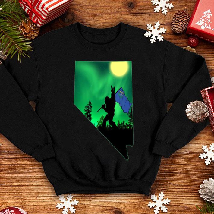Bigfoot Moonlit Night Nevada Map Flag shirt 1 Bigfoot Moonlit Night Nevada Map Flag shirt