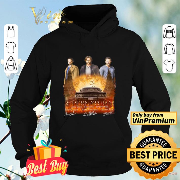 20ea4f2b supernatural 2005 2020 15 seasons 327 episodes signatures shirt 4 - Supernatural 2005 2020 15 Seasons 327 Episodes Signatures shirt