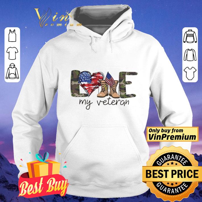 Love Camouflage American Flag My Veteran shirt