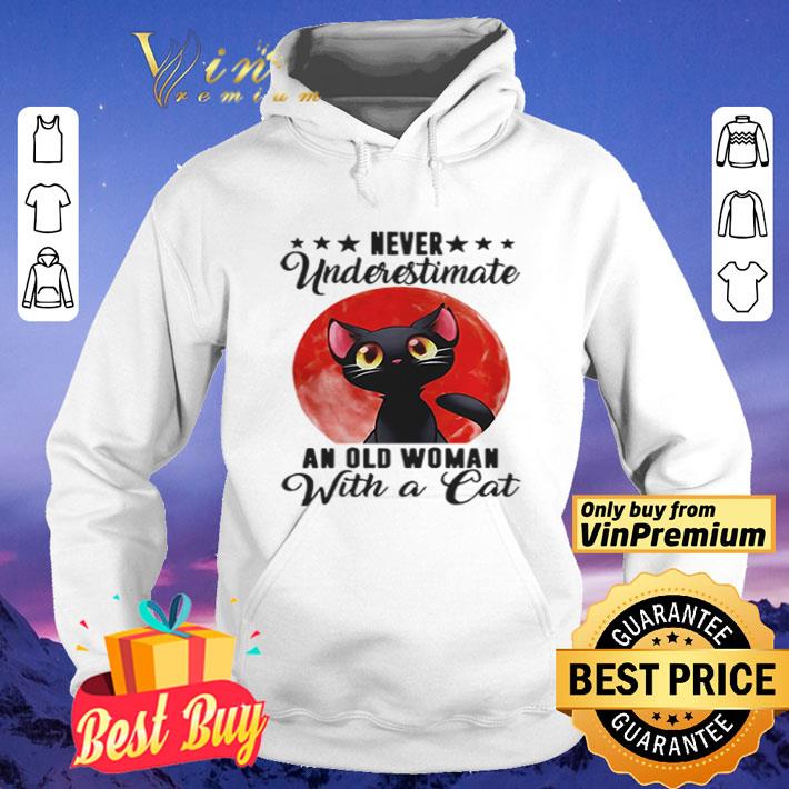 Never Underestimate An Old Woman With A Cat Moon shirt