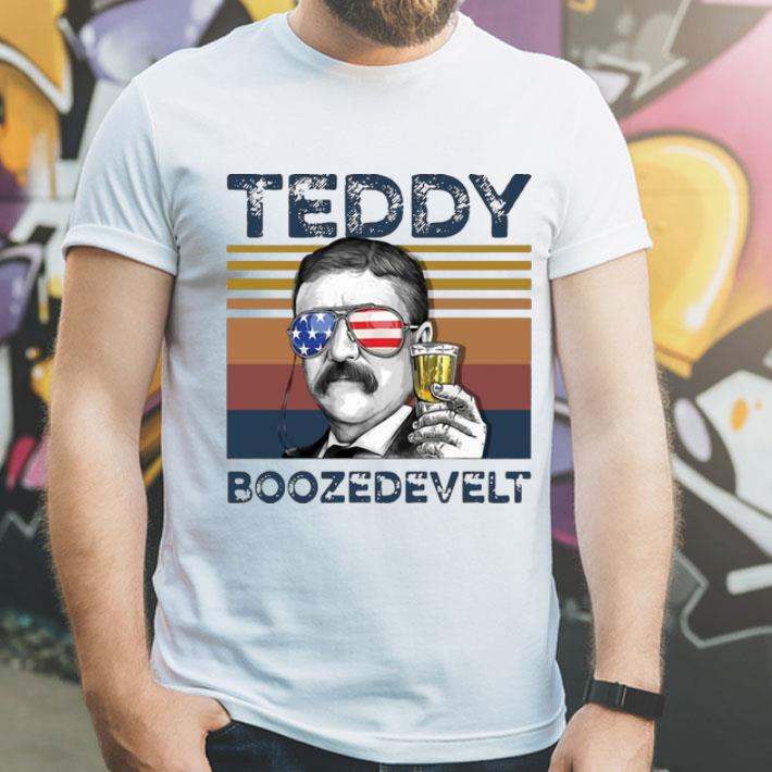 Vintage Teddy Boozedevelt Drink Beer American Flag shirt