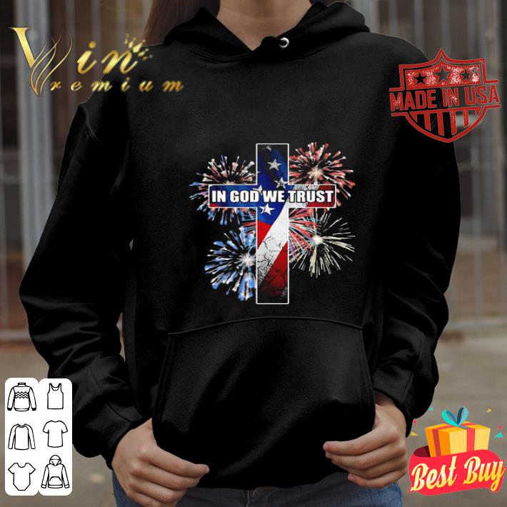 In god we trust jesus firework american flag independence day shirt