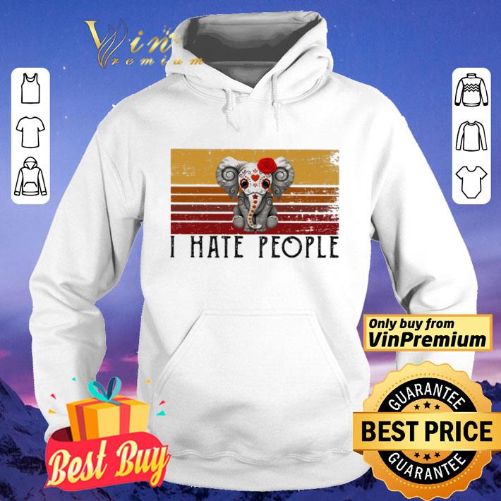 Hippie Elephant I Hate People Vintage Retro shirt