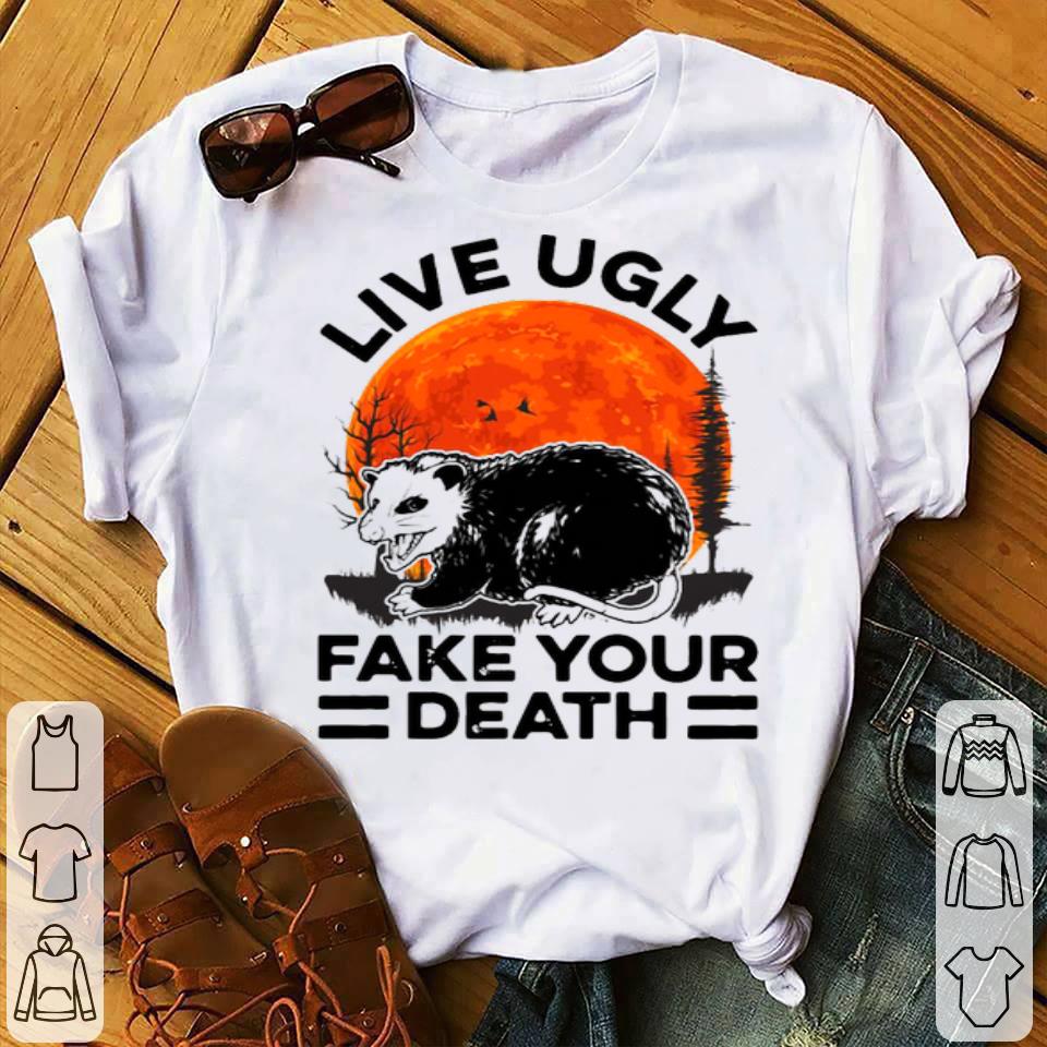 2ac486f2 opossum live ugly fake your death sunset shirt 4 - Opossum Live Ugly Fake Your Death Sunset Shirt