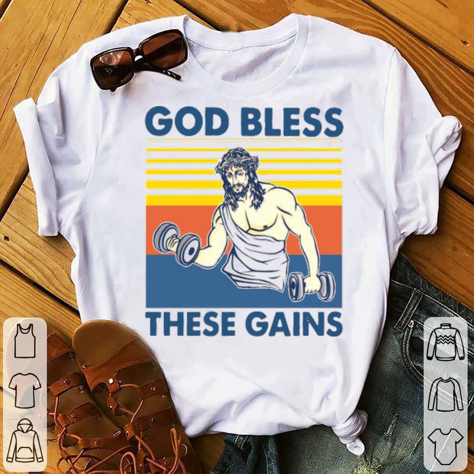 2fb69644 jesus god bless these gains vintage shirt 4 - Jesus God Bless These Gains Vintage Shirt