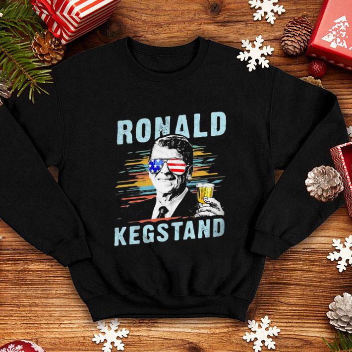 Ronald Kegstand Drink American Flag Independence Day shirt