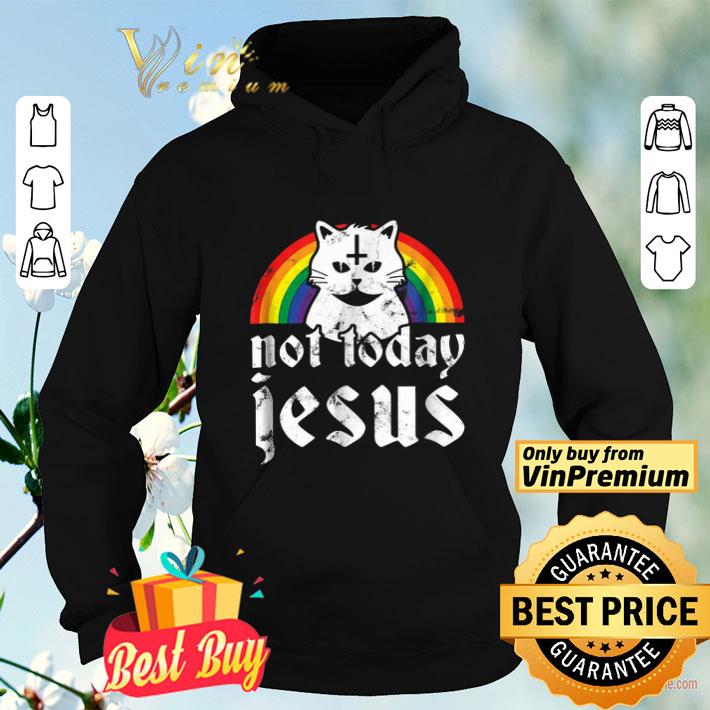 31e05440 not today jesus rainbow satanic cat gothic gift idea shirt 4 - Not Today Jesus Rainbow Satanic Cat Gothic Gift Idea shirt