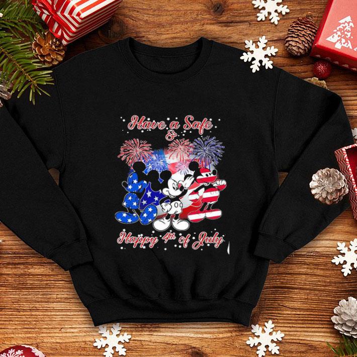 Firework Mickey American Flag Have A Safe And Happy Independence Day shirt