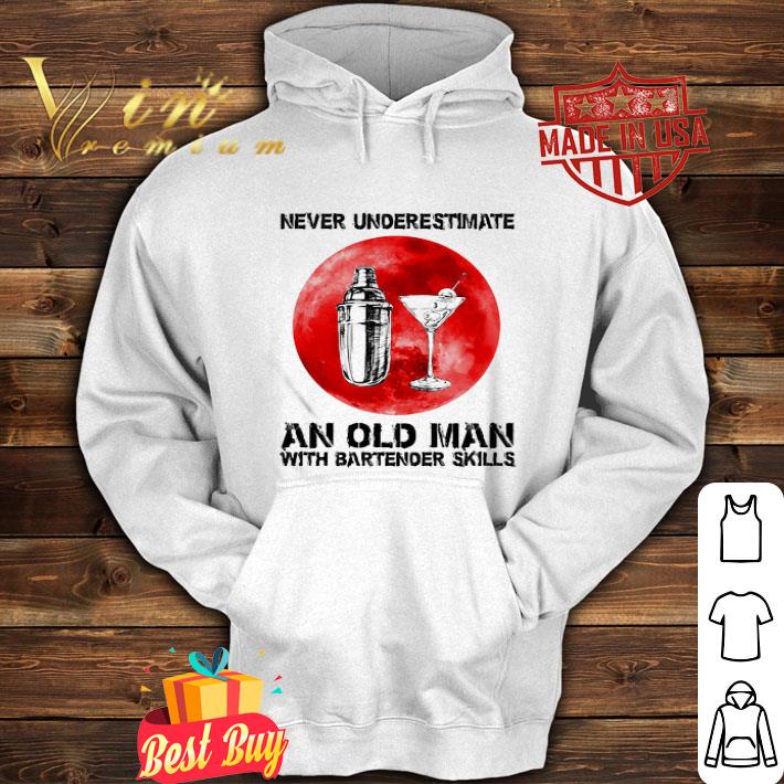 Whiskey Never Underestimate An Old Man With Bartender Skills shirt
