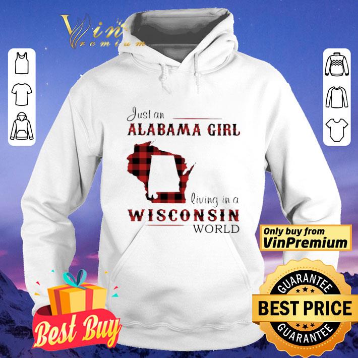 Just an alabama girl living in a wisconsin world map shirt