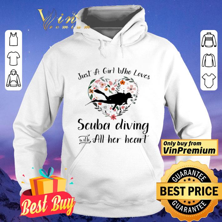 Just a girl who loves scuba diving with all her heart flowers shirt