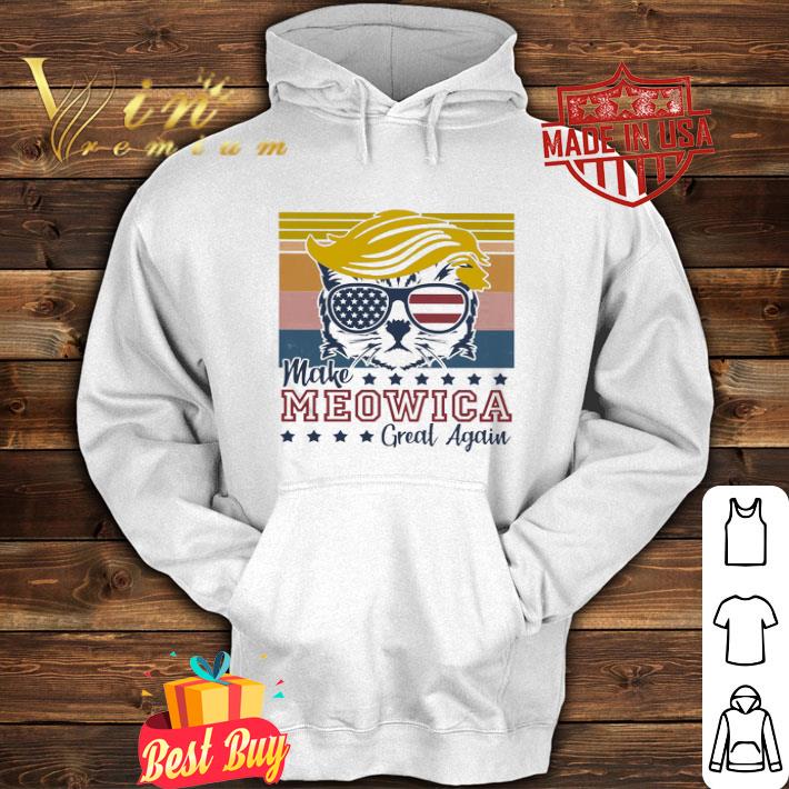 Trump Cat Make Meowica Great Again American Flag 4th Of July shirt