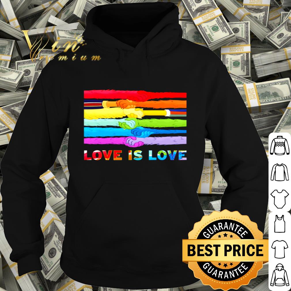 LGBT Hand rise together love is love shirt