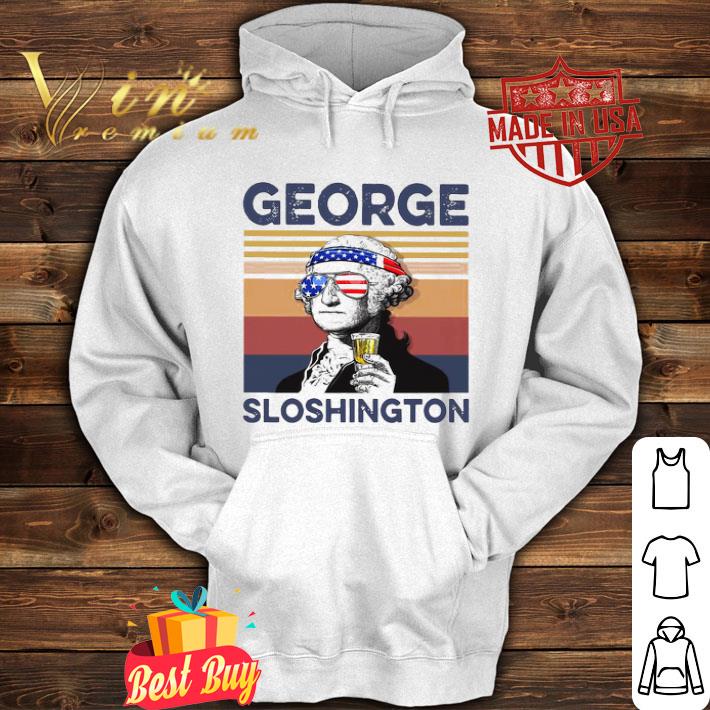 Sloshington George Washington Drink Beer Glass American Flag shirt