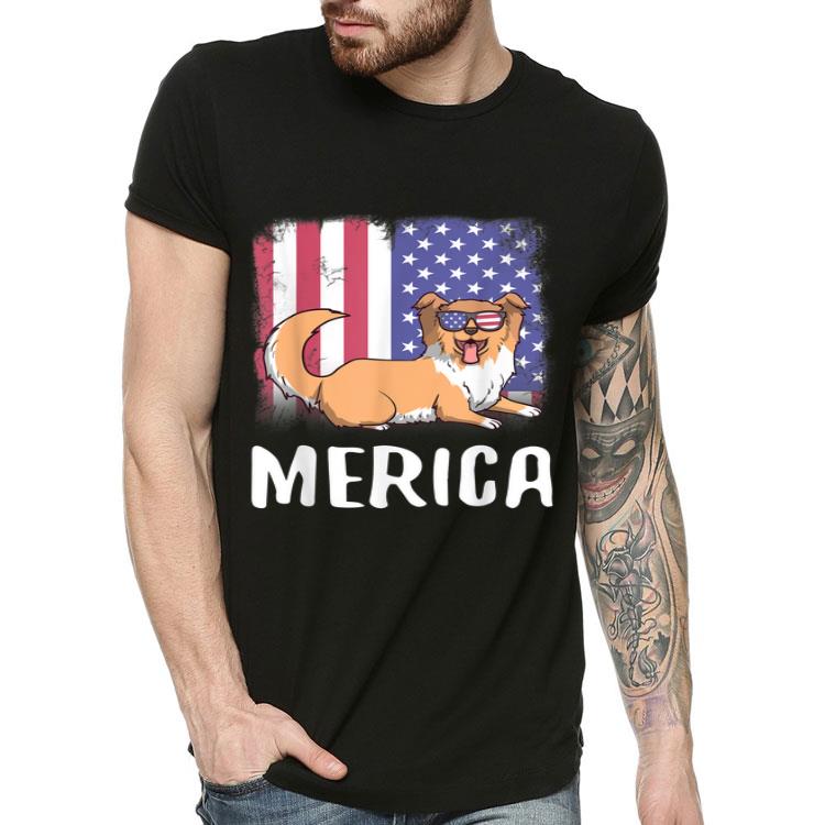 Merica Border Collie Dog USA Flag 4th Of July Cute Shirt 10 Merica Border Collie Dog USA Flag 4th Of July Cute Shirt