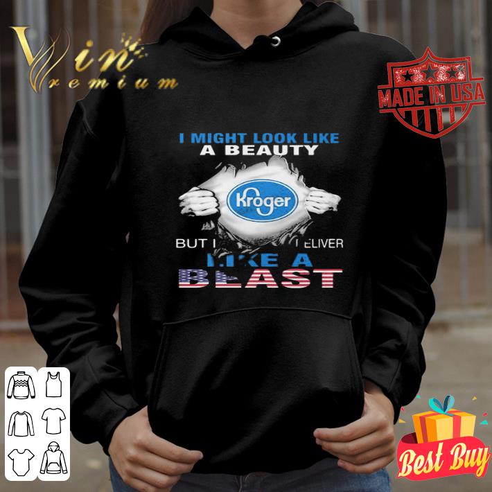 I Might Look Like A Beauty Kroger But I Deliver Like A Beast American Flag shirt