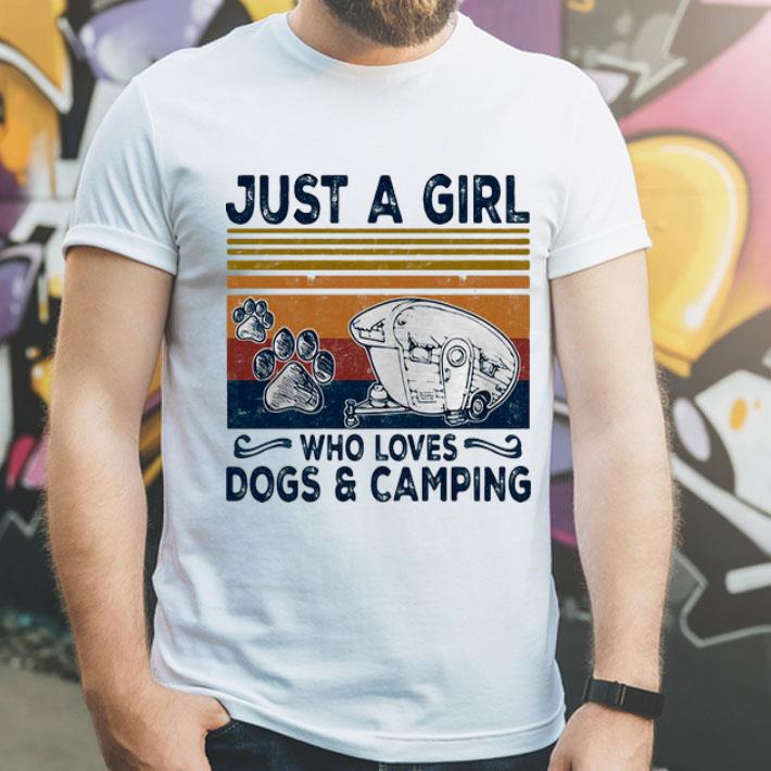 Vintage Just A Girl Who Loves Dogs And Camping shirt