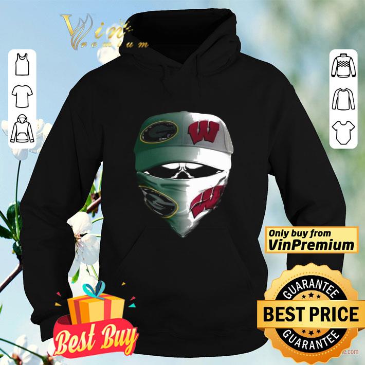 3df3ab81 skull mask green bay packers and wisconsin badgers shirt 4 - Skull mask green bay packers and wisconsin badgers shirt