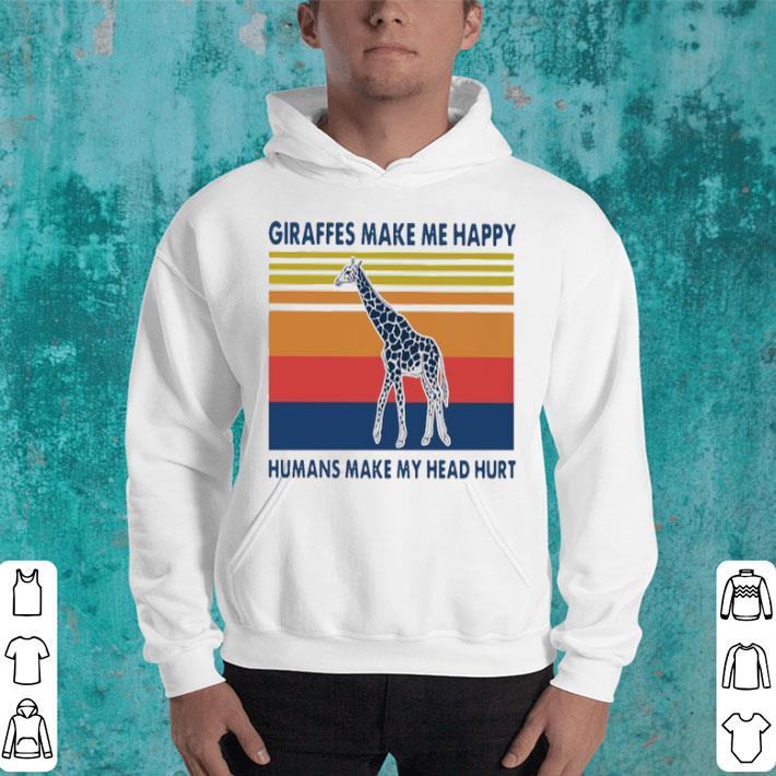 Giraffes Make Me Happy Humans Make My Head Hurt Vintage Shirt